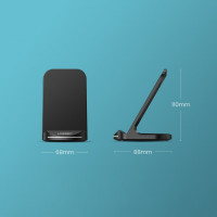 Ugreen Qi kabelloses Ladegerät 10 W Standtelefonständer + USB-Kabel - USB Typ C schwarz