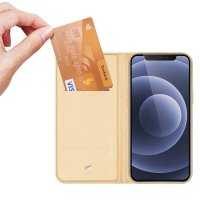 Buch Tasche "Dux Ducis" kompatibel mit iPhone 13 Handy Hülle Etui Brieftasche Schutzhülle mit Standfunktion, Kartenfach Gold