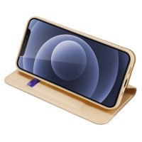 Buch Tasche "Dux Ducis" kompatibel mit iPhone 13 Handy Hülle Etui Brieftasche Schutzhülle mit Standfunktion, Kartenfach Gold