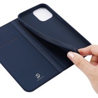 Buch Tasche "Dux Ducis" kompatibel mit iPhone 13 Mini Handy Hülle Etui Brieftasche Schutzhülle mit Standfunktion, Kartenfach Blau