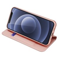 Buch Tasche "Dux Ducis" kompatibel mit iPhone 13 Pro Handy Hülle Etui Brieftasche Schutzhülle mit Standfunktion, Kartenfach Rose