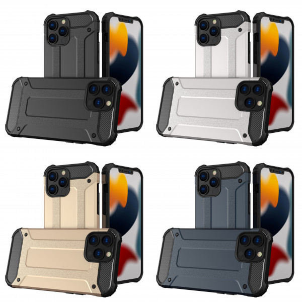 cofi1453® Hybrid Armor Etui SchutzHülle Case Bumper Cover Handyhülle Hülle Robust Rutschfest kompatibel mit iPhone 13 Mini