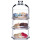 PASABAHCE Patisserie Basic Set 3 stapelbare Behälter mit Kuppel, Glas, Transparent