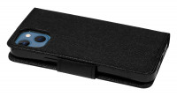 cofi1453® Buch Tasche "Fancy" kompatibel mit iPhone 13 Mini Handy Hülle Etui Brieftasche Schutzhülle mit Standfunktion, Kartenfach Schwarz