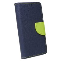 cofi1453® Buch Tasche "Fancy" kompatibel mit iPhone 13 Mini Handy Hülle Etui Brieftasche Schutzhülle mit Standfunktion, Kartenfach Blau-Grün