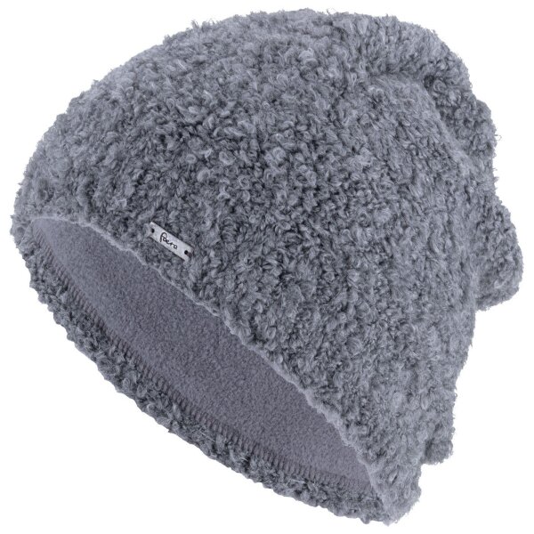 Faera weiche Wintermütze Grobstrick mit Fleece Futter Beanie Mütze Damen Herren OneSize Grau