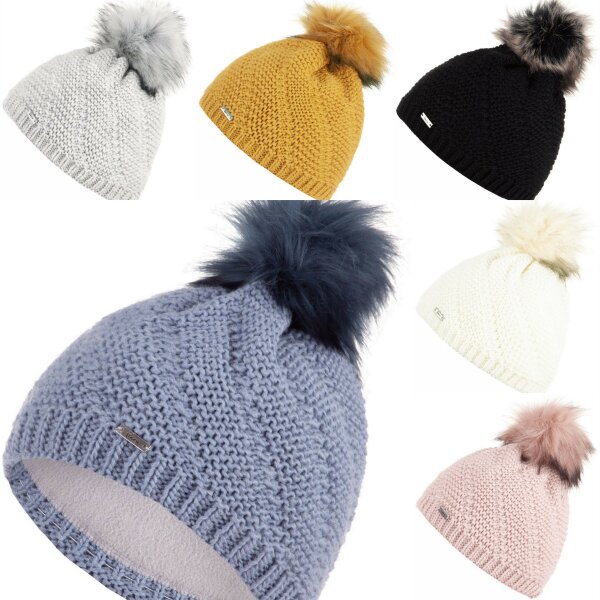 Faera Bommelmütze Wintermütze Damen Herren Mütze Beanie Haube gefüttert Strickmütze Bommelmütze 620064