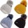 Faera weiche Wintermütze warm gefüttert Kunstfell Bommel-Mütze Fleece-Futter Winter Strick-Mütze Beanie-Mütze Damen Herren One-Size 17