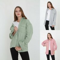 Megaman Jeans D-5592 Moderne Damen Hemdjacke Freizeithemd...