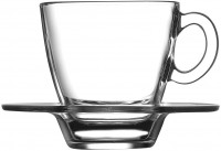 Pasabahce Aqua Service Kaffeetassen mit Teller, Glas,...