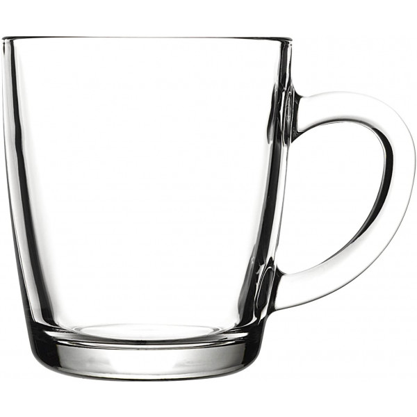 Pasabahce Teeglass Kulplu Cay bardak Oval 2er-Set mit Henkel mit Griff transparent
