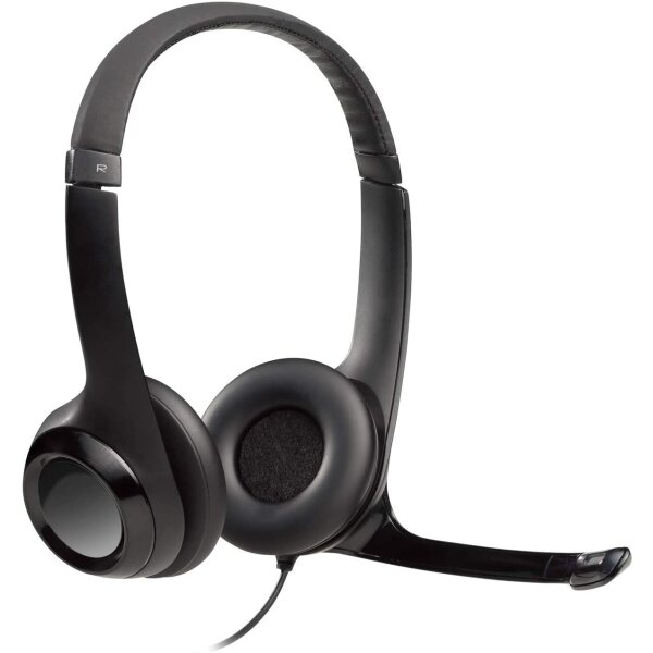 Logitech H390 Kopfhörer mit Mikrofon, Stereo-Headset, Mikrofon mit Rauschunterdrückung, Integrierte Bedienelemente, USB-Anschluss, Gepolsterter Bügel und Ohrpolster, PC/Mac/Laptop/Chromebook