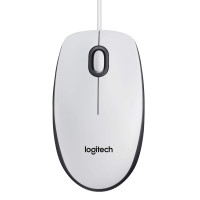 Logitech M100 Maus mit Kabel, 1000 DPI Optischer Sensor, USB-Anschluss, 3 Tasten, Für Links- und Rechtshänder, PC/Mac/Chromebook - Weiß