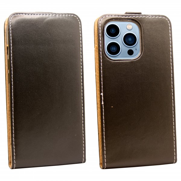 cofi1453® Flip Case kompatibel mit iPhone 13 Pro Max Handy Tasche vertikal aufklappbar Schutzhülle Klapp Hülle Schwarz