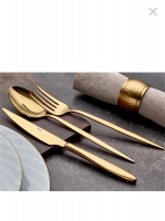 Besteckset 36 teilig für 6 Personen Edelstahl 18/10 Gold Mehrzweck Einsatz für Zuhause Messer Gabel Löffel Küche Restaurant, gold