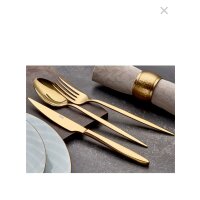 Besteckset 36 teilig für 6 Personen Edelstahl 18/10 Gold Mehrzweck Einsatz für Zuhause Messer Gabel Löffel Küche Restaurant, gold