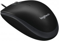 Logitech B100 Maus mit Kabel, USB-Anschluss, 800 DPI Optischer Sensor, 3 Tasten, Für Links- und Rechtshänder, PC/Mac/Chromebook - Schwarz