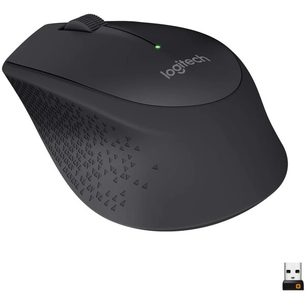 Logitech M280 Kabellose Maus, 2.4 GHz Verbindung via Nano-USB-Empfänger, 1000 DPI Optischer Sensor, 18-Monate Akkulaufzeit, 3 Tasten, PC/Mac/Chromebook - Schwarz