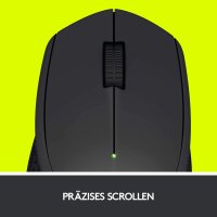 Logitech M280 Kabellose Maus, 2.4 GHz Verbindung via Nano-USB-Empfänger, 1000 DPI Optischer Sensor, 18-Monate Akkulaufzeit, 3 Tasten, PC/Mac/Chromebook - Schwarz