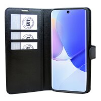 cofi1453® Buch Tasche "Fancy" kompatibel mit HUAWEI NOVA 9 Handy Hülle Etui Brieftasche Schutzhülle mit Standfunktion, Kartenfach Schwarz