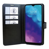 cofi1453® Buch Tasche "Fancy" kompatibel mit ZTE BLADE V30 VITA Handy Hülle Etui Brieftasche Schutzhülle mit Standfunktion, Kartenfach Schwarz