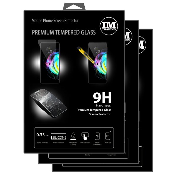 3X Panzer Schutz Glas 9H Tempered Glass Display Schutz Folie Display Glas Screen Protector kompatibel mit Motorola Moto Edge 20