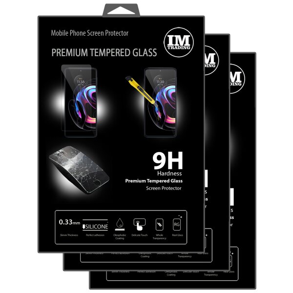 3X Panzer Schutz Glas 9H Tempered Glass Display Schutz Folie Display Glas Screen Protector kompatibel mit Motorola Moto Edge 20 Pro