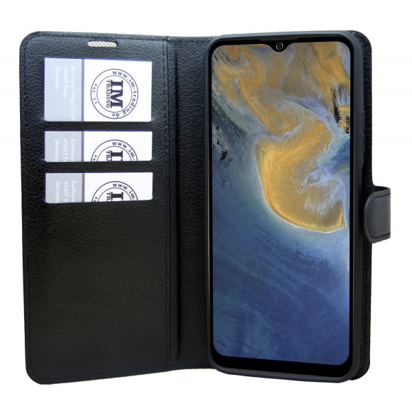 cofi1453® Buch Tasche "Fancy" kompatibel mit ZTE BLADE A51 Handy Hülle Etui Brieftasche Schutzhülle mit Standfunktion, Kartenfach Schwarz