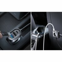 Joyroom Auto-Ladegerät KFZ-Ladegerät 2x USB-C Typ-C PD + 2xQC3.0 75W 1,5m schwarz