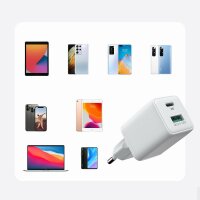 Joyroom-Ladegerät (EU-Stecker) USB / USB Typ C 30W Power Delivery QuickCharge 3.0 AFC FCP weiß