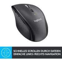 Logitech M705 Marathon Kabellose Maus, 2.4 GHz Verbindung via Unifying USB-Empfänger, 1000 DPI Laser-Sensor, 3-Jahre Akkulaufzeit, 7 Tasten, PC/Mac/Chromebook - Schwarz