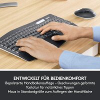 Logitech MK850 Performance Kabelloses Tastatur-Maus-Set, Bluetooth & 2.4 GHz Verbindung via USB-Empfänger, Multi-Device, 24 bis 36-Monate Akkuleistung, Handballenauflage, Deutsches QWERTZ-Layout