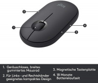 Logitech MK470 Slim Combo Kabelloses Tastatur-Maus-Set, 2.4 GHz Verbindung via Nano-USB-Empfänger, 10m Reichweite, 18-Monate Batterielaufzeit, PC/Laptop, Deutsches QWERTY-Layout - Schwarz/Graphit