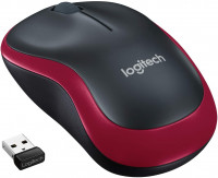 Logitech M185 Kabellose Maus, 2.4 GHz Verbindung via Nano-USB-Empfänger, 1000 DPI Optischer Sensor, 12-Monate Akkulaufzeit, Für Links- und Rechtshänder, PC/Mac - Rot