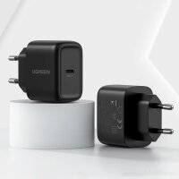 Ugreen USB Reiseladegerät Typ C 25W Power Delivery + USB Kabel Typ C 2M Handy-Ladegerät schwarz