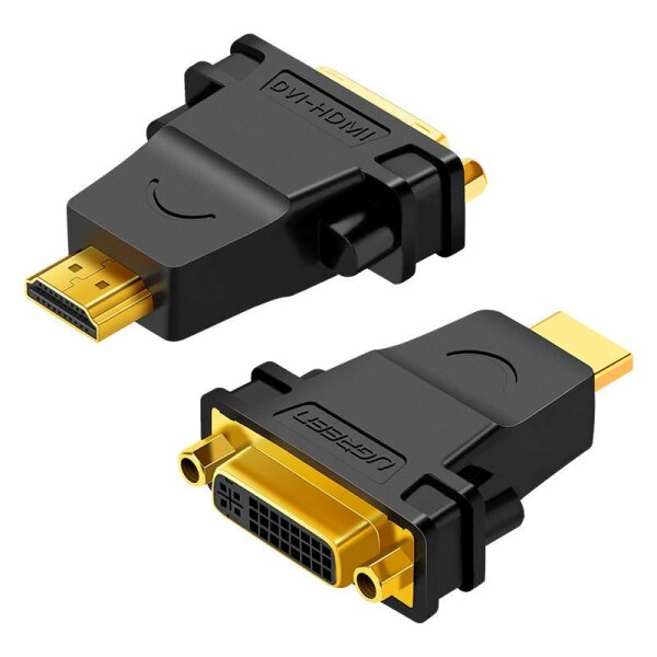 Ugreen 20123 Adapter HDMI auf DVI Stecker Kontakte vergoldet 25+5 Datenübertragung