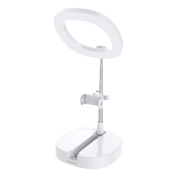 Dudao Lampe LED Ringblitz Stativ Kit für Live Streaming von YouTube Videos TikTok Instagram Handyhalterung für Selfie Ringlicht Weiß