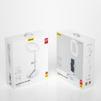 Dudao Lampe LED Ringblitz Stativ Kit für Live Streaming von YouTube Videos TikTok Instagram Handyhalterung für Selfie Ringlicht Weiß