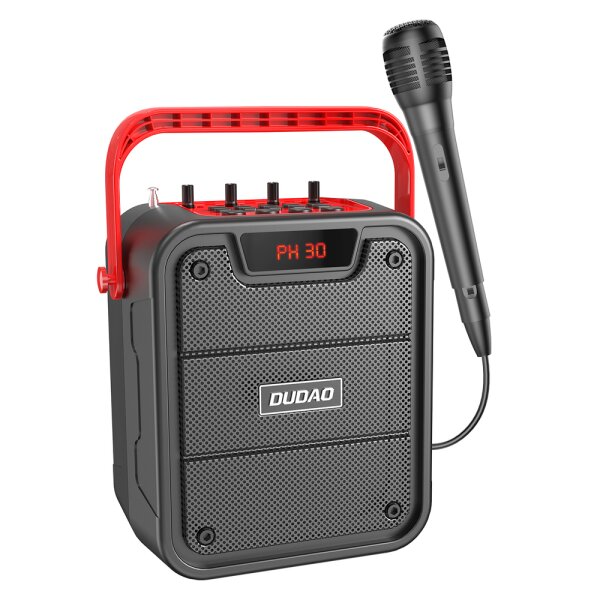 Dudao Wireless Bluetooth 5.0 Lautsprecher 10W 4800mAh Mikrofon Karaoke System Schwarz