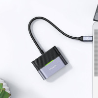 Mcdodo 3 in 1 Typ-C Hub USB Adapter Splitter PD 100W HDMI Konverter Schnell-Ladegerät grau