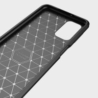 Silikon Hülle Bumper Carbon kompatibel mit SAMSUNG GALAXY A13 5G Case TPU Soft Handyhülle Cover Schutzhülle Schwarz