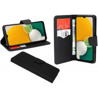 Buch Tasche "Fancy" kompatibel mit Samsung Galaxy A13 5G Handy Hülle Etui Brieftasche Schutzhülle mit Standfunktion, Kartenfach Schwarz