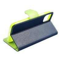 Buch Tasche "Fancy" kompatibel mit XIAOMI REDMI 10 Handy Hülle Etui Brieftasche Schutzhülle mit Standfunktion, Kartenfach Blau-Grün