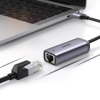 Ugreen USB 3.2 Gen 1 1000 Mbps Gigabit Ethernet externer Netzwerkadapter Verlängerung grau