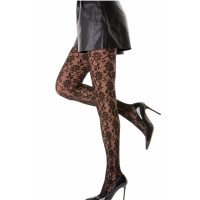 Damen Strumpfhose mit Muster Nero Frauen Hose Socken N.1607 40 DEN schwarz