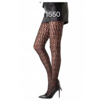 Damen Strumpfhose mit Muster Optik N.1550 Nero Frauen Hose Socken schwarz