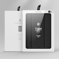 Dux Ducis Toby Eco-Leather Tablet-Ledertasche Schale Cover für iPad Mini 6 2021 mit Smart-Sleep Funktion Wake-Up Stifthalter Schutzhülle Schwarz