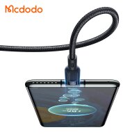 Mcdodo 65W 3in1 Nylon geflochten Ladegerät Kabel 6A Micro USB TYP-C iOS Anschluss Fast Charge Schnell Ladekabel kompatibel mit Smartphone Tablet schwarz