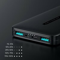 Joyroom Powerbank 10000mAh 2,1A 2x USB Externer Akku-Ladegerät schwarz