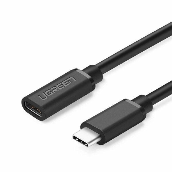 Ugreen Kabel Verlängerungskabel USB Typ C 3.1 (weiblich) - USB Typ C 3.1 (männlich) 0,5m schwarz